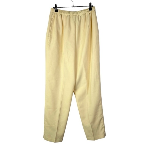 Vintage Koret Pale Yellow Straight Leg High Rise Trouser Pants 8 - Picture 2 of 3